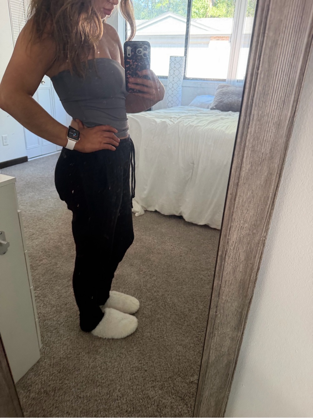 brandy melville / john galt black waffle knit joggers